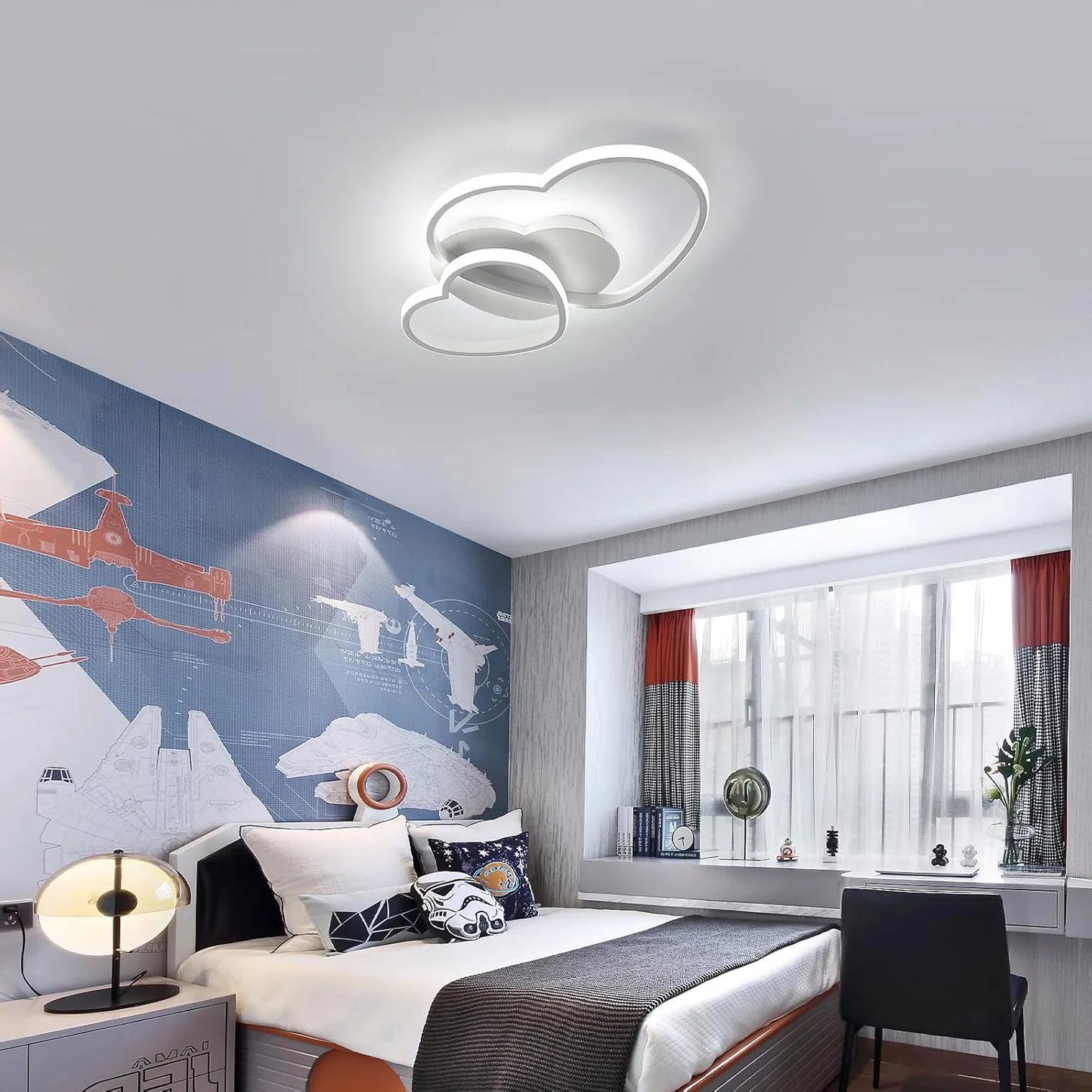 1Plafonnier LED blanc en forme de cœurs – 64 W dimmable