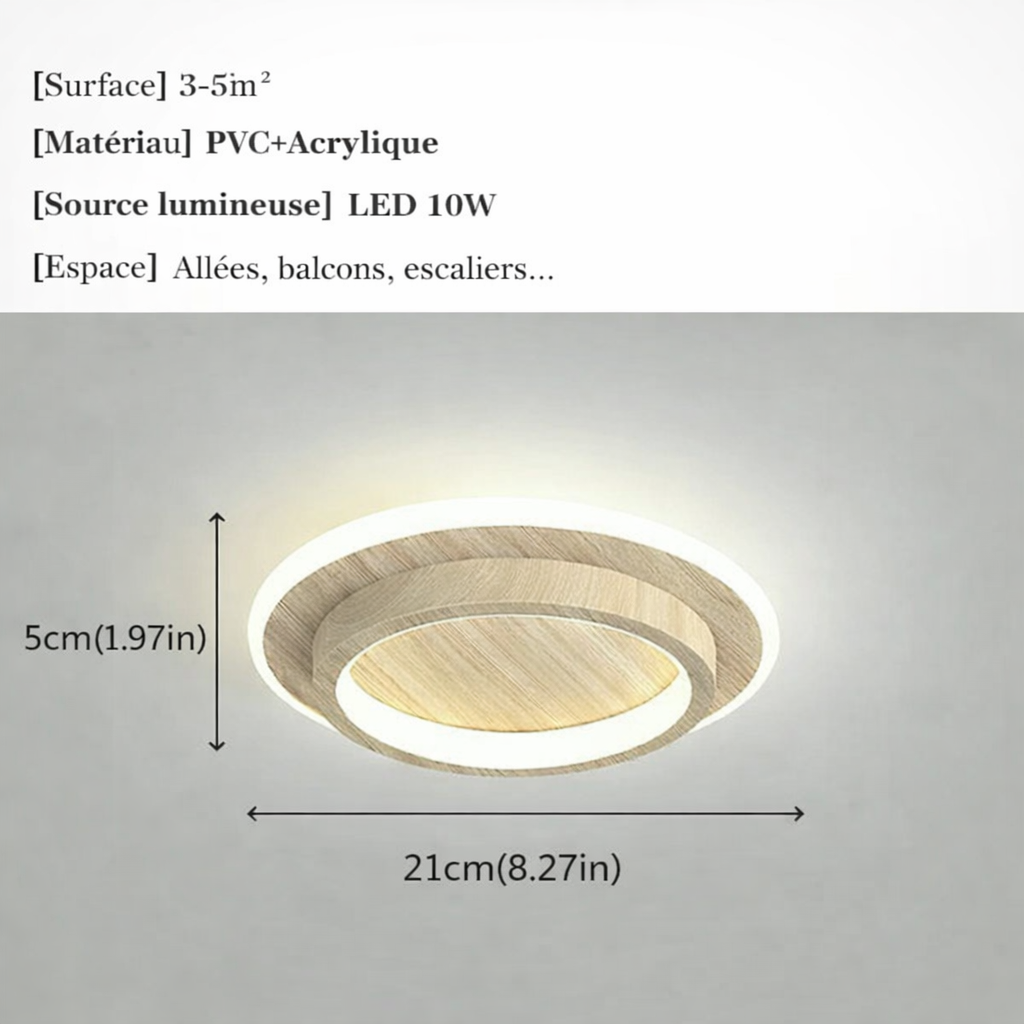 Plafonnier LED rond nordique – anneau décoratif 20 cm
