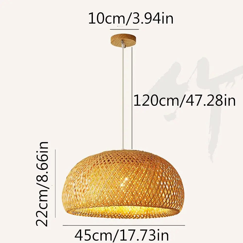 Lustre en bambou tissé – 3 tailles (30, 38, 45 cm)
