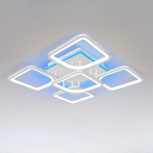 Plafonnier LED moderne blanc avec rétroéclairage coloré – ambiance réglable