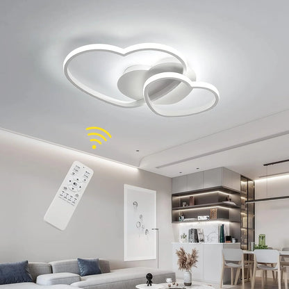 1Plafonnier LED blanc en forme de cœurs – 64 W dimmable