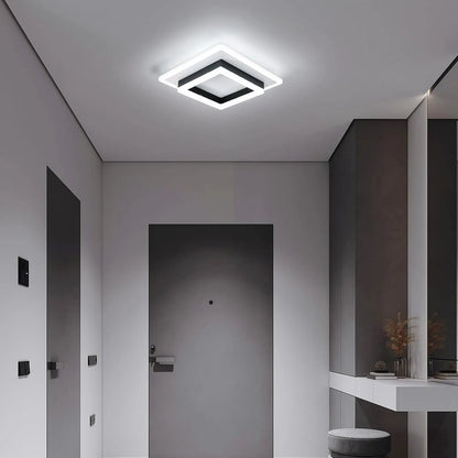 Plafonnier LED moderne carré noir et blanc