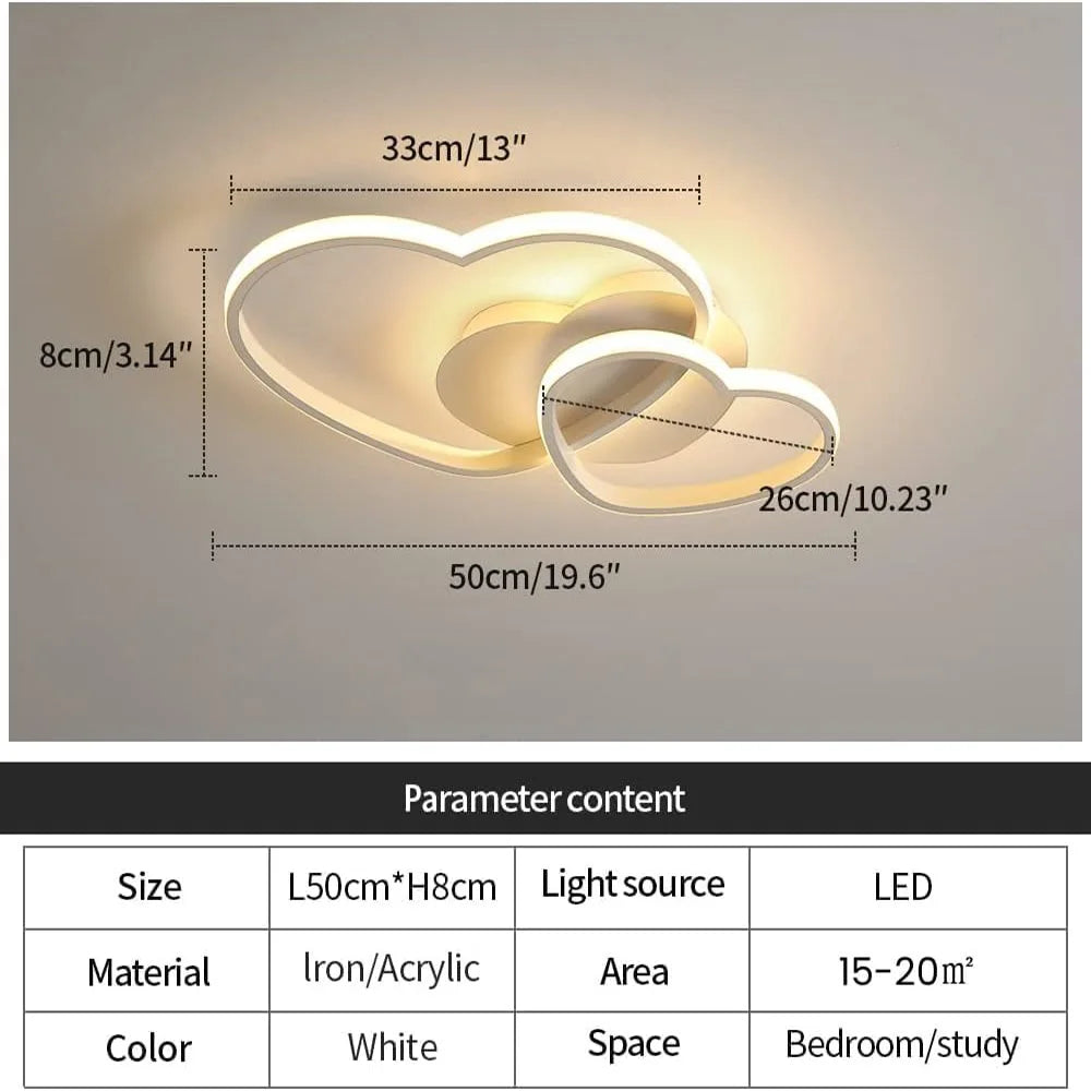 1Plafonnier LED blanc en forme de cœurs – 64 W dimmable
