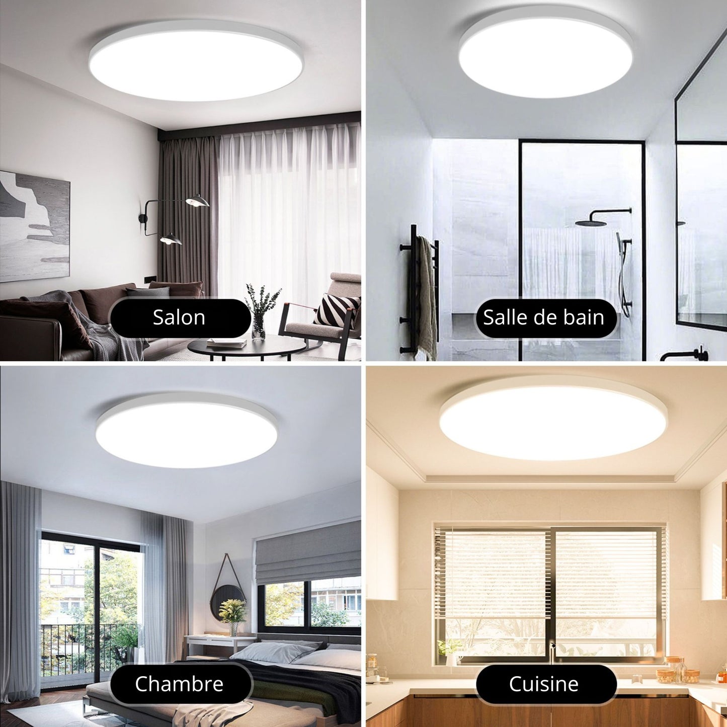 Plafonnier LED rond intelligent blanc design – Télécommande & APP