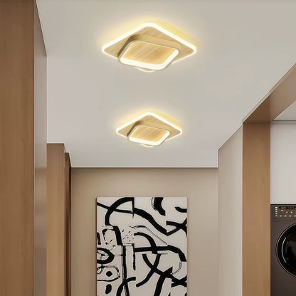 Plafonnier LED nordique doré – carré 20 cm