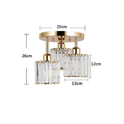 Lustre plafonnier cristal doré 3 lumières E27