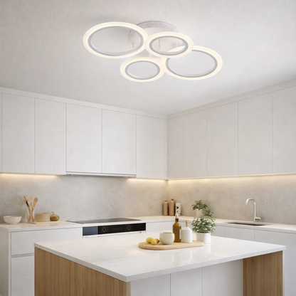GeminiPlafonnier LED moderne blanc – Anneaux design entrelacés