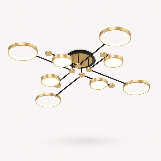Lustre plafonnier LED doré noir – Moderne 6 ou 8 lumières