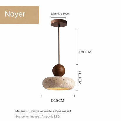 Suspension pierre et bois – noyer ou bois clair