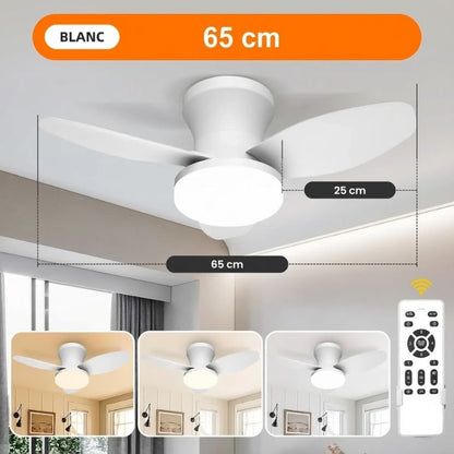 GeminiVentilateur de plafond LED moderne – 3 pales dimmable