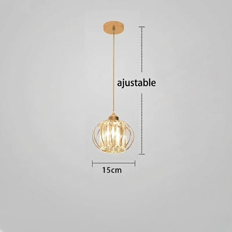 Suspension nordique en cristal – 1 ou 3 têtes (noir / doré)