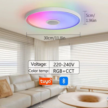 Plafonnier LED RGB avec haut-parleur Bluetooth – 3 diamètres