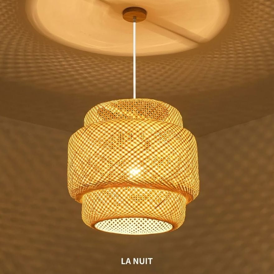 Suspension en bambou tressé 30 cm