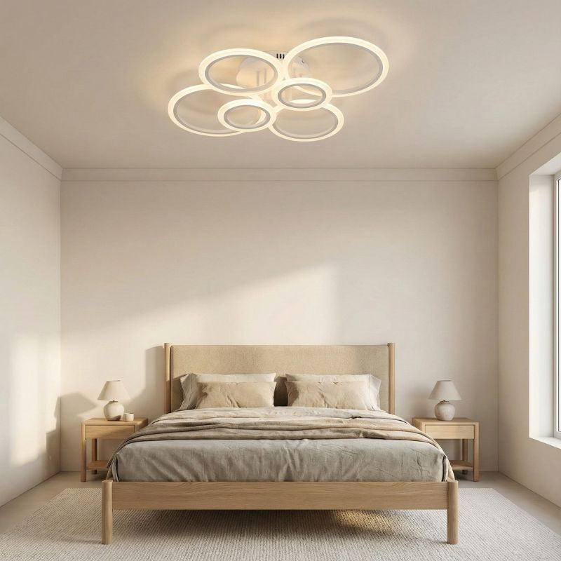 GeminiPlafonnier LED moderne blanc – Anneaux design entrelacés