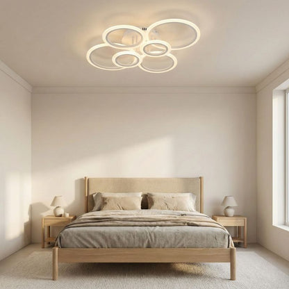 GeminiPlafonnier LED moderne blanc – Anneaux design entrelacés