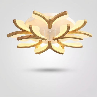 Plafonnier LED bois nordique – branches courbes