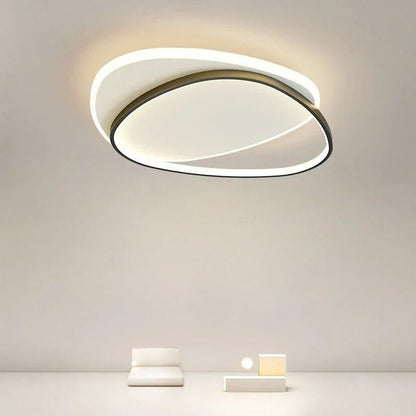 Plafonnier LED moderne – lignes rondes entrelacées noir ou doré