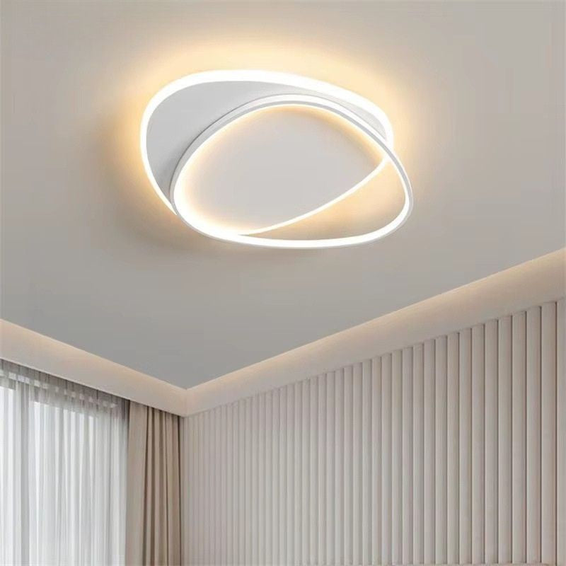 Plafonnier LED moderne – lignes rondes entrelacées noir ou doré