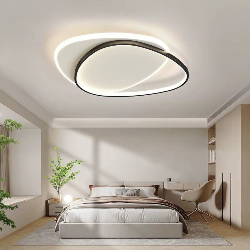 Plafonnier LED moderne – lignes rondes entrelacées noir ou doré