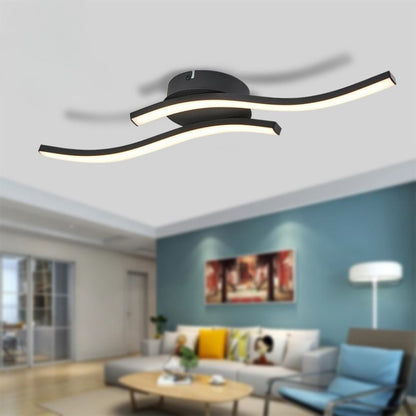 Plafonnier LED ondulé noir – 2, 3 ou 4 rubans lumineux