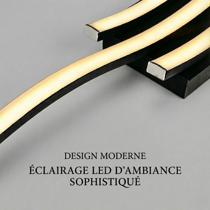 Plafonnier LED ondulé noir – 2, 3 ou 4 rubans lumineux