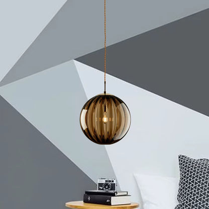 Suspension boule en verre coloré – 4 teintes, 15 ou 20 cm