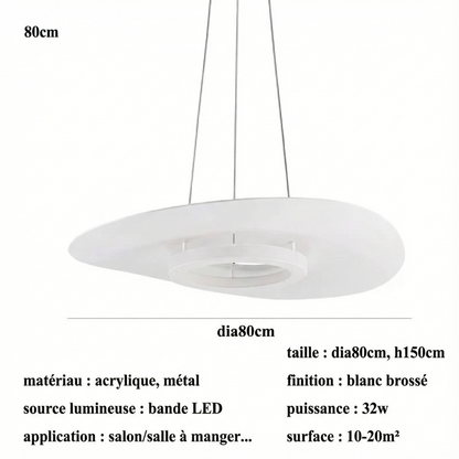 Suspension LED disque Wabi Sabi – noir ou blanc