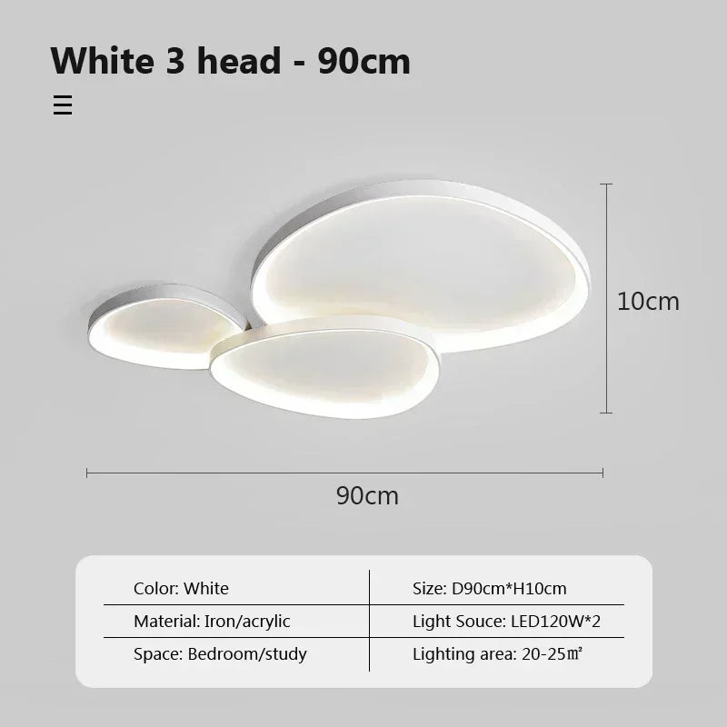 Plafonnier LED moderne – galet noir ou blanc