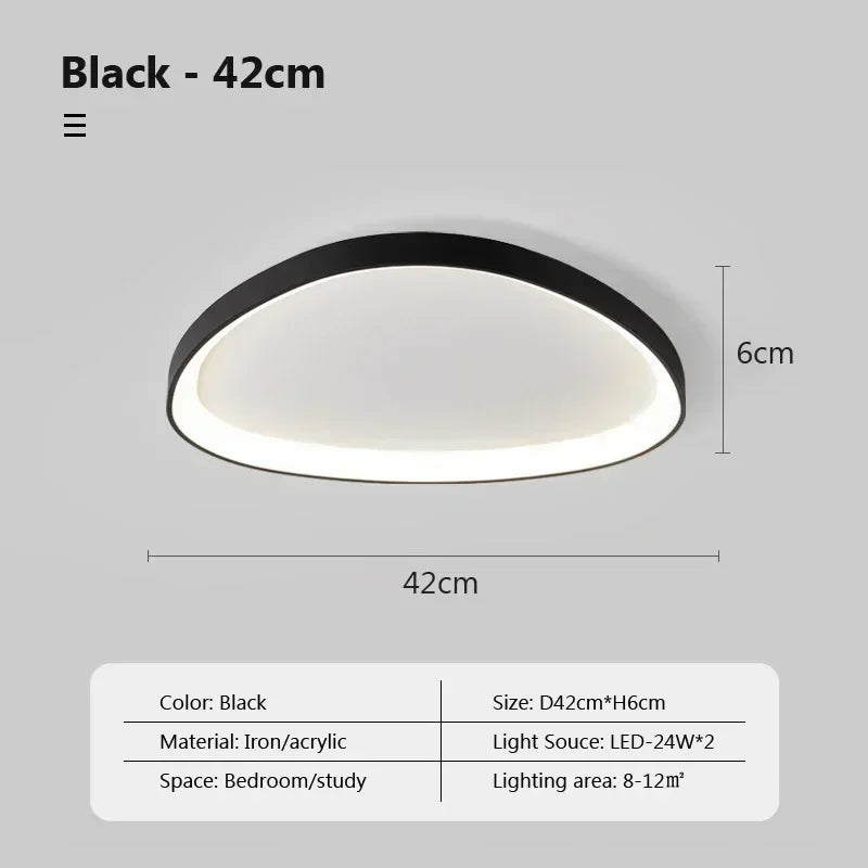 Plafonnier LED moderne – galet noir ou blanc