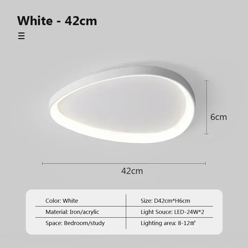 Plafonnier LED moderne – galet noir ou blanc