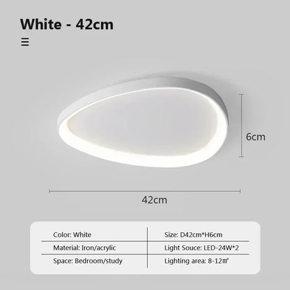 Plafonnier LED moderne – galet noir ou blanc