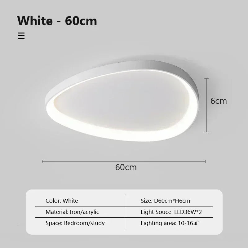 Plafonnier LED moderne – galet noir ou blanc