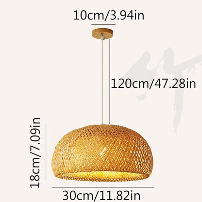 Lustre en bambou tissé – 3 tailles (30, 38, 45 cm)