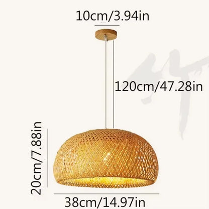 Lustre en bambou tissé – 3 tailles (30, 38, 45 cm)
