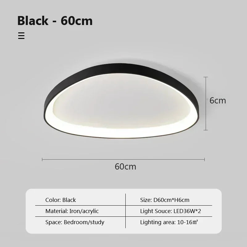 Plafonnier LED moderne – galet noir ou blanc