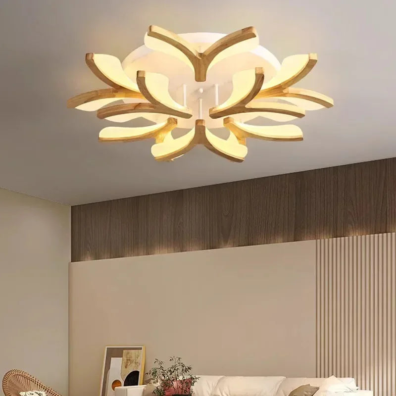 Plafonnier LED bois nordique – branches courbes