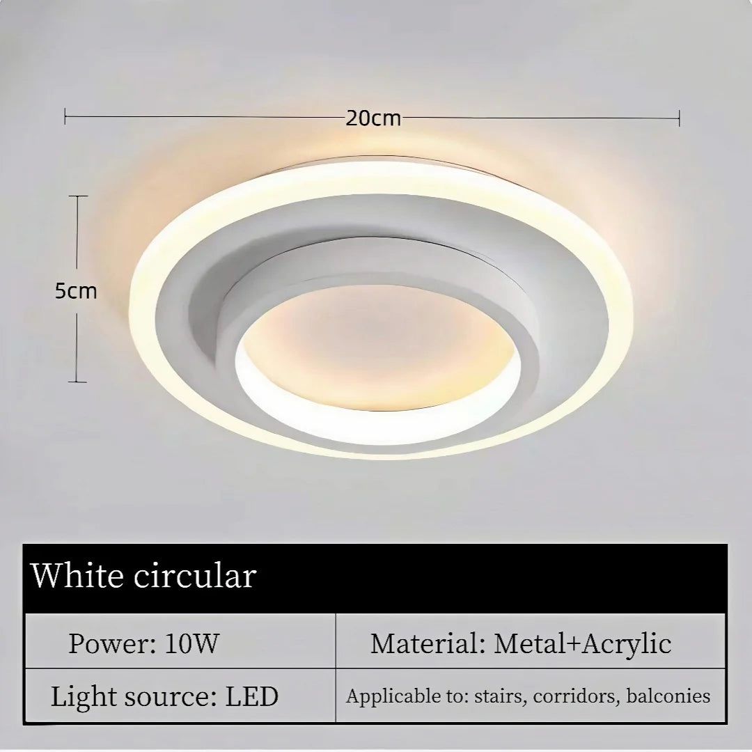 Plafonnier LED rond nordique – anneau décoratif 20 cm