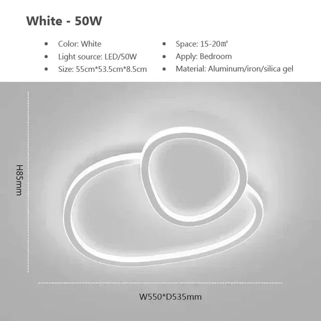 Plafonnier LED moderne – galet noir ou blanc