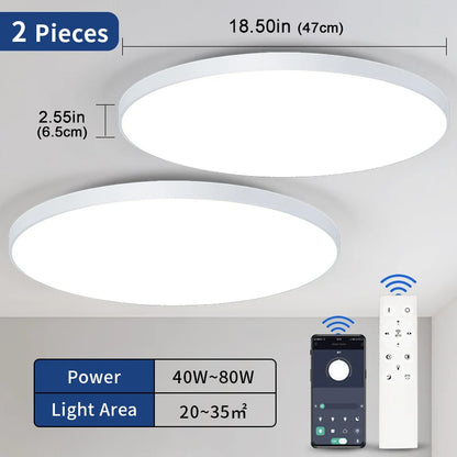Plafonnier LED rond intelligent blanc design – Télécommande & APP