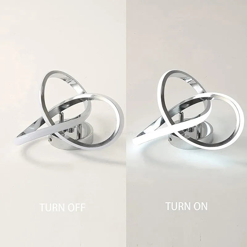 1Plafonnier LED moderne en boucle – 24 cm, noir, blanc, doré ou argent