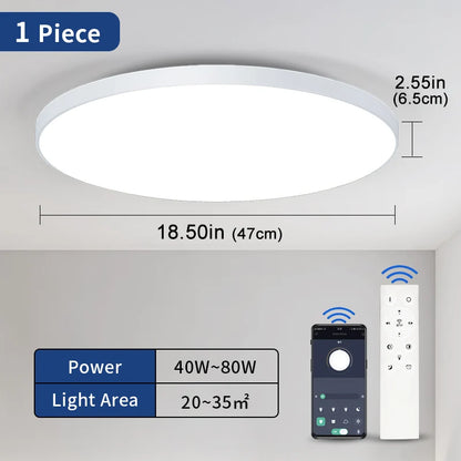 Plafonnier LED rond intelligent blanc design – Télécommande & APP