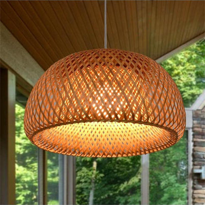 Lustre en bambou tissé – 3 tailles (30, 38, 45 cm)