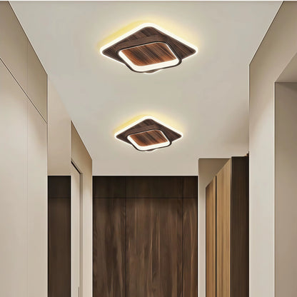 Plafonnier LED nordique doré – carré 20 cm