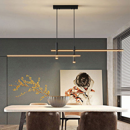 Suspension LED noire réglable – barre lumineuse 100 ou 150 cm