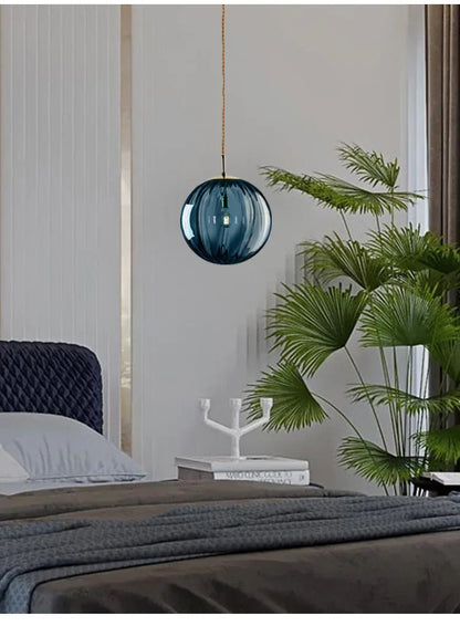 Suspension boule en verre coloré – 4 teintes, 15 ou 20 cm