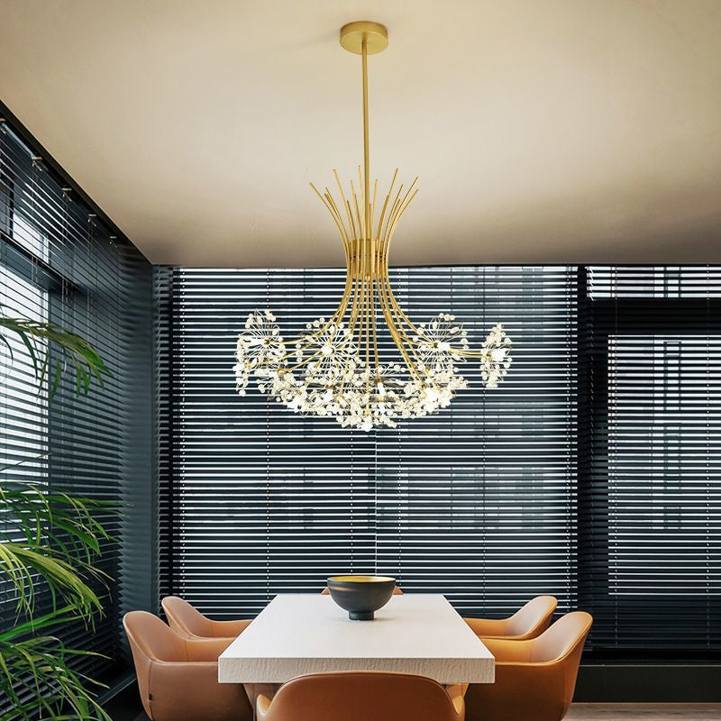 Lustre plafonnier cristal noir ou doré – 13 lumières