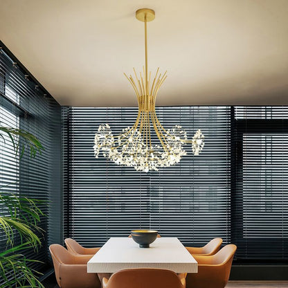 Lustre plafonnier cristal noir ou doré – 13 lumières